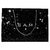 Sam Schwarz-weiß White Glitzer Favor Gift Spark Große Geschenktüte (Rückseite)
