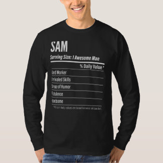 Sam Serving Size Nutrition Label Kalorien T-Shirt
