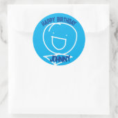 Sam Stickman Birthday Classic Round Sticker (Tasche)