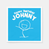 Sam Stickman Birthday Paper Napkins Serviette (Vorderseite)