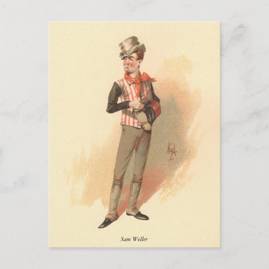 Sam Weller von Kyd von Dickens The Pickwick Papers Postkarte (Vorderseite)