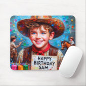 SAM ~ Zany Cowboy BIRTHDAY Geschenk ~ Mousepad (Mit Mouse)