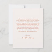 Samantha Burnt Orange Traditional Elegant Wedding Dankeskarte (Rückseite)