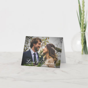 Samantha Calligraphy Folded Foto Wedding Dankeskarte