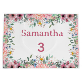  Samantha Floral Gift Bag, Large 3rd Birthday  Große Geschenktüte