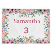 Samantha Floral Gift Bag, Large 3rd Birthday Große Geschenktüte (Rückseite)