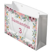 Samantha Floral Gift Bag, Large 3rd Birthday Große Geschenktüte (Vorderseite Schrägansicht)