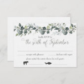 Samantha & Michael RSVP Card mit Menüoptionen Einladung (Vorne/Hinten)