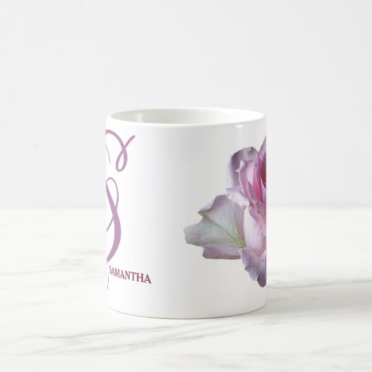 Samantha monogramm hübsch rosa Rosa Kaffeetasse (Mittel)