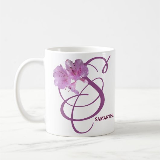 Samantha monogramm hübsch rosa Rosa Kaffeetasse (Links)