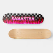 Samantha-Skateboardrosafeuer und Flammenentwurf Skateboard (Horizontal)