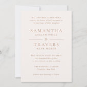 Samantha Tan Traditional Elegant Wedding Einladung (Vorderseite)