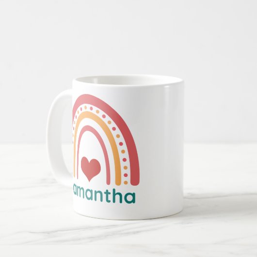 Samantha Vintag Boho Rainbow Kaffeetasse (Vorderseite Links)