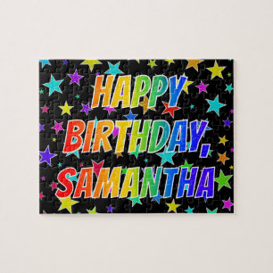 "SAMANTHA" Vorname, Spaß "GLÜCKLICHER GEBURTSTAG" Puzzle