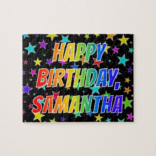 "SAMANTHA" Vorname, Spaß "GLÜCKLICHER GEBURTSTAG" Puzzle (Horizontal)