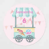 Samantha's Sweet 6th Ice Cream Party Labels Etiketten (Design 2)