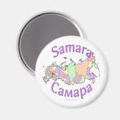 Samara City Russland Karte Magnet (Vorderseite/Rückseite)