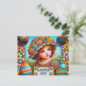 SAMARA ~ EASTER MÄDCHEN mit Eiern ~ Mosaik Postkarte (Stehend Vorderseite)
