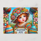 SAMARA ~ EASTER MÄDCHEN mit Eiern ~ Mosaik Postkarte (Vorderseite)