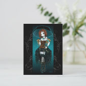 "Samara" Steampunk Cyber Fairy Postcard Postkarte (Stehend Vorderseite)