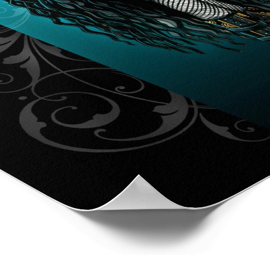 "Samara" Steampunk Cyber Fairy Poster (Ecke)