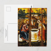Samaritan Woman im Brunnen von Emmanuel Tzanes Postkarte (Vorne/Hinten)