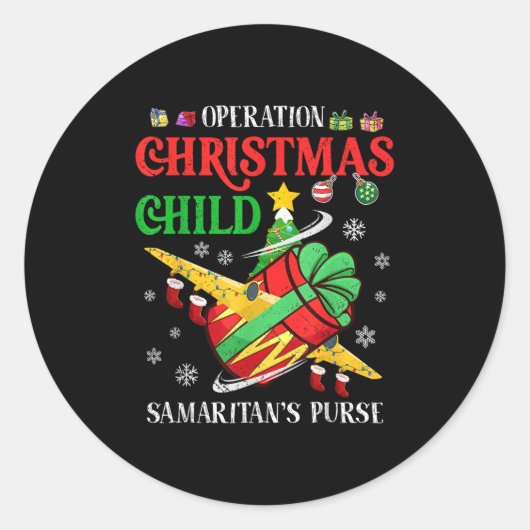 Samaritan's Purse Operation Christmas Child Funny  Runder Aufkleber (Vorderseite)