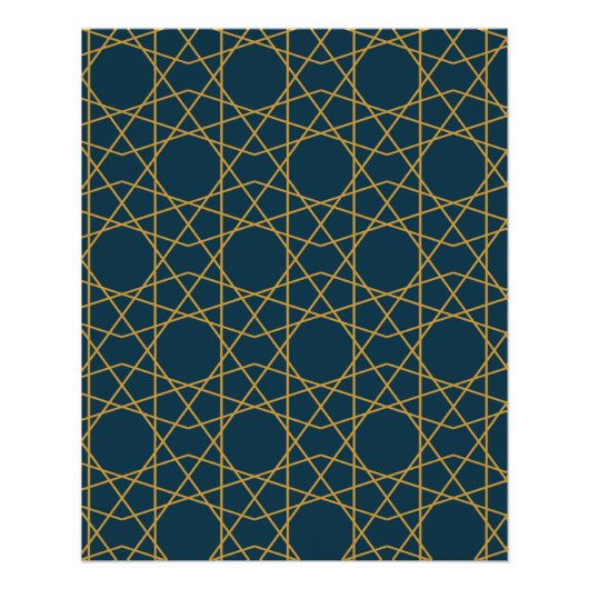 Samarkand Gold Geometrie Poster (Vorderseite)