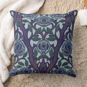 Samarkand inspirierte floral Art Nouveau-Muster Kissen