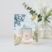 Samarkand Usbekistan Gouache Illustration Travel Postkarte (Stehend Vorderseite)