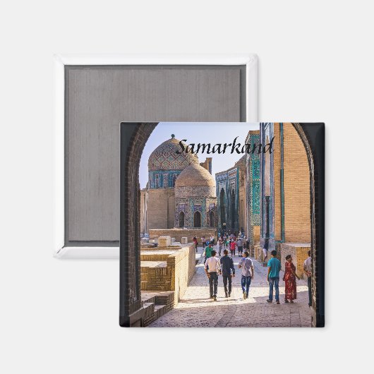 Samarkand, Usbekistan - Nekropole von Shah-i-Zinda Magnet (Vorderseite/Rückseite)