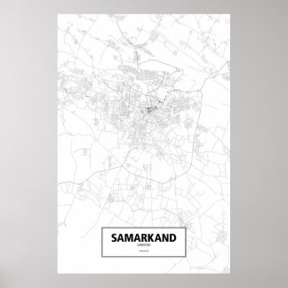 Samarkand, Usbekistan (schwarz auf weiß) Poster