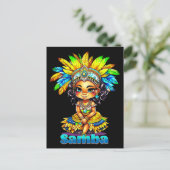 Samba Carnival Girl Postkarte (Stehend Vorderseite)
