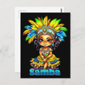 Samba Carnival Girl Postkarte (Vorne/Hinten)