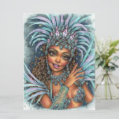 Samba Dancer Female Carnival Rio Brasilien Kunst-K (Stehend Vorderseite)