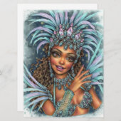 Samba Dancer Female Carnival Rio Brasilien Kunst-K (Vorne/Hinten)