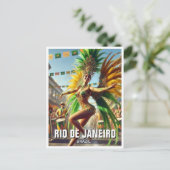 Samba Dancer Rio De Janeiro Brasilien Postkarte (Stehend Vorderseite)