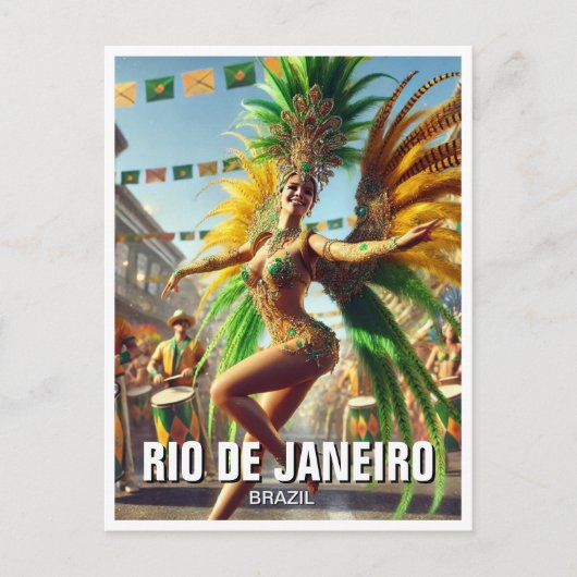 Samba Dancer Rio De Janeiro Brasilien Postkarte (Vorderseite)