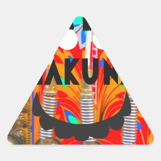Samba Karnevalfarben Hakuna Matata blings.png Dreieckiger Aufkleber (Vorderseite)