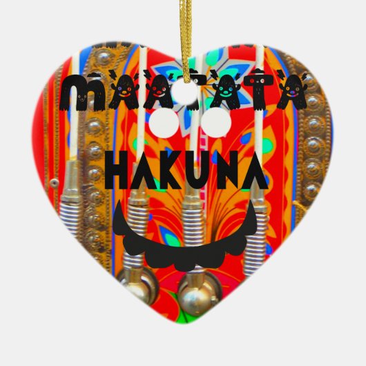 Samba Karnevalfarben Hakuna Matata blings.png Keramikornament (Vorne)