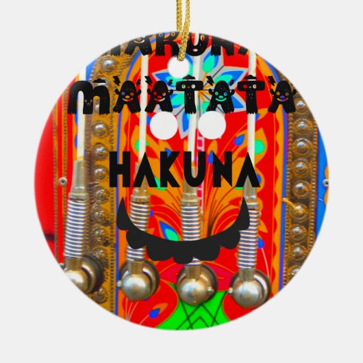Samba Karnevalfarben Hakuna Matata blings.png Keramikornament (Vorne)