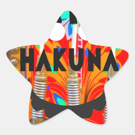 Samba Karnevalfarben Hakuna Matata blings.png Stern-Aufkleber (Vorderseite)