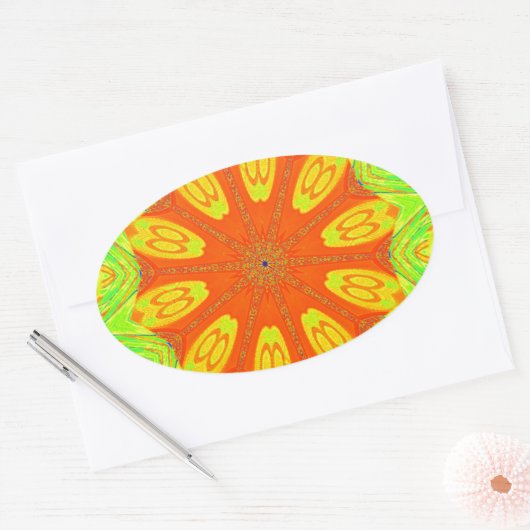 Samba Motif Art Print Ovaler Aufkleber (Umschlag)