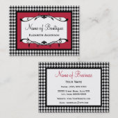 Samba Red and Black Hahnentrittmuster Fall Fashion Visitenkarte (Vorne/Hinten)