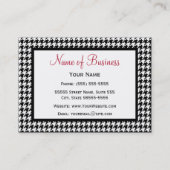 Samba Red and Black Hahnentrittmuster Fall Fashion Visitenkarte (Rückseite)