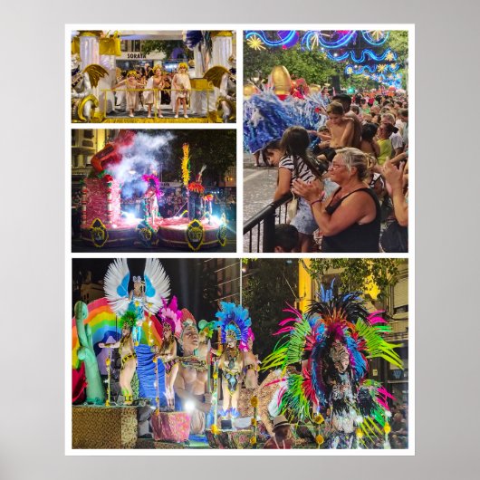 Samba Schulen Parade Foto Collage, Montevideo Poster (Vorne)