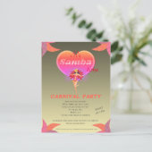 Samba Tanz brasilianischen Karneval Einladung Post (Stehend Vorderseite)