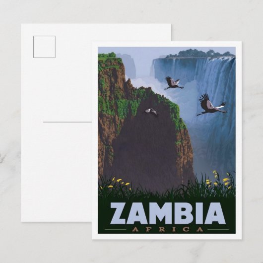 Sambia Afrika Vintage Reise Postkarte (Vorne/Hinten)