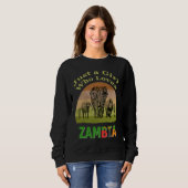 Sambia Big 5 Wildtiere mit Text Nur ein Mädchen da Sweatshirt (Vorne ganz)