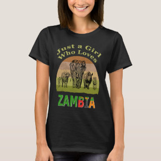 Sambia Big 5 Wildtiere mit Text Nur ein Mädchen da T-Shirt